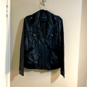 Bernardo Faux Leather Bomber Jacket Women's XL